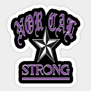 NOR CAL STRONG DESIGN #1-PURPLE/WHITE BORDER Sticker